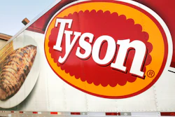 A Tyson Foods, Inc., truck is parked at a food warehouse on Oct. 28, 2009, in Little Rock, Ark.