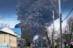 A black plume rises over East Palestine, Ohio, Feb. 6, 2023