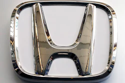This Feb. 14, 2019 file photo shows a Honda logo at the 2019 Pittsburgh International Auto Show in Pittsburgh.