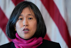 U.S. Trade Representative Katherine Tai speaks during a meeting with Japan's Minister for Economy, Trade, and Industry Nishimura Yasutoshi before they signed a memorandum of cooperation at the White House Complex in Washington, Friday, Jan. 6, 2023.