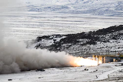 The Air Force Nuclear Weapons Center conducted its first full-scale static test fire of the LGM-35A Sentinel stage-one solid rocket motor at the Northrop Grumman test facility in Promontory, Utah, March 2, 2023.