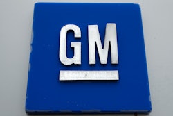 The General Motors logo is displayed outside the General Motors Detroit-Hamtramck Assembly plant, Jan. 27, 2020, in Hamtramck, Mich.
