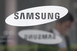 The logo of the Samsung Electronics Co. is seen at its office in Seoul, South Korea on April 30, 2019.