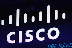 The Cisco logo appears on a screen at the Nasdaq MarketSite on Oct. 3, 2018, in New York's Times Square.