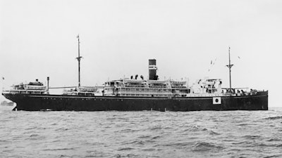 This photo provided by the Australian War Memorial shows the Montevideo Maru.