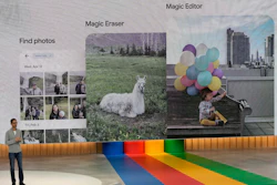 Alphabet CEO Sundar Pichai speaks at a Google I/O event in Mountain View, Calif., Wednesday, May 10, 2023.