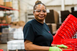 This photo provided by Towards Employment shows Mary Lamar working at Talan Products in Cleveland in 2023.