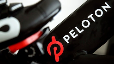 A Peloton bike sits on Nov. 19, 2019, in San Francisco. Peloton is undergoing a significant rebranding, moving away from its image as a luxury exercise bike provider and towards a concept that is more inclusive, according to a statement from the company Tuesday, May 23, 2023.