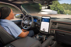 This photo provided by Ford shows the BlueCruise driver system, which gives the driver the option to go hands-free when certain conditions are met.