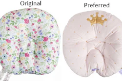 This photo released by the U.S. Consumer Product Safety Commission on Tuesday, June 6, 2023, shows the recalled Boppy Original Newborn Lounger and the Boppy Preferred Newborn Lounger.