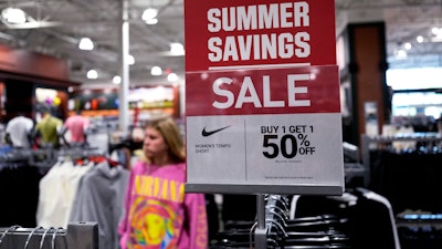 A sale sign displayed at a store in Vernon Hills, Ill., June 12, 2023.
