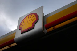 A sign at a Shell petrol station in London, Thursday, Feb. 2, 2023. Shell has effectively abandoned a plan to cut oil production by 1-2% per year until the end of the decade and instead maintain it at current levels, in a move that risks angering climate activists.
