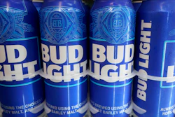 Cans of Bud Light chill in a refrigerator in Oakland, Calif., Friday, April 28, 2023.