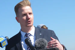 Shawn LaTourette, New Jersey's environmental protection commissioner, speaks at a news conference in Middletown N.J. on March 8, 2021.
