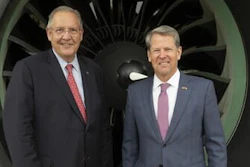 Pictured (L to R): RTX CEO Greg Hayes and Georgia Gov. Brian Kemp.