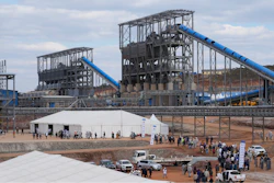 People are seen on the grounds of Prospect Lithium Zimbabwe's processing plant in Goromonzi about 80 kilometers southeast of the capital Harare, Wednesday, July 5 2023.