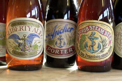 In this 2004 file photo, a number of artisan beers made at Anchor Brewing Co. are dsiplayed in San Francisco.