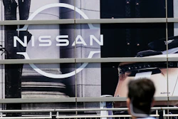 A Nissan logo is seen in Yokohama, near Tokyo, on July 17, 2023. Nissan and Renault formally redefined its French-Japanese auto alliance to a more equal one in cross-shareholdings, both sides said Wednesday, July 26, 2023.