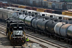 Norfolk Southern locomotives are moved in Norfolk Southern's Conway Terminal in Conway, Pa., June 17, 2023.