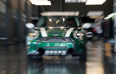 An unsold 2024 Cooper S hardtop sits in a Mini dealership Friday, July 21, 2023, in Highlands Ranch, Colo.