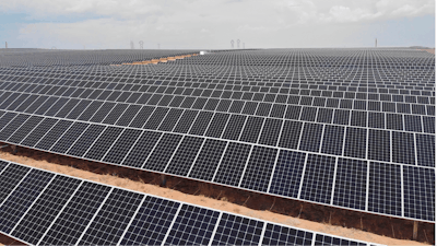 A solar farm is seen west of Rio Rancho, N.M., on June 15, 2021. Singapore-based Maxeon Solar Technologies plans to build a major solar panel manufacturing plant in Albuquerque, pending approval of a loan application with the U.S. Department of Energy, the company announced Thursday, Aug. 10, 2023.