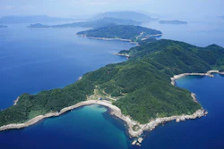 This photo taken on Aug. 2, 2023, shows the Nagashima island of Kaminoseki town, southwestern Japan.