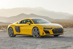 This photo provided by Audi shows the 2023 Audi R9, a high-performance coupe powered by a V10 engine. It's being discontinued for 2024.
