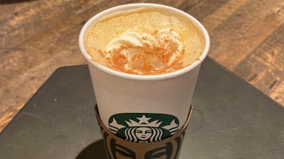 A Pumpkin Spice Latte at a Starbucks in New York, Aug. 24, 2023.