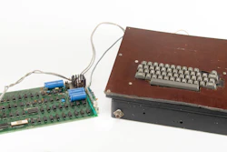 This photo provided by RR Auction shows a vintage Apple computer built in the 1970s and signed by company co-founder Steve Wozniak.