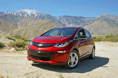 This photo provided by General Motors shows the 2017 Chevrolet Bolt, a small electric hatchback with an EPA-estimated 238 miles of range.