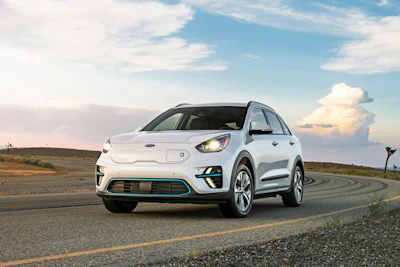 This photo provided by Kia shows the 2019 Kia Niro EV, a small electric hatchback with an EPA-estimated 239 miles of range.