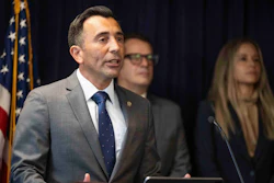 U.S. Attorney Martin Estrada announces in Los Angeles on Tuesday, Aug. 29, 2023 the multinational take down operation of Qakbot malware.