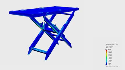 PES executed more projects that required analysis power with 3DEXPERIENCE Works simulation solutions including a scissor lift rated for 30,000 pounds.