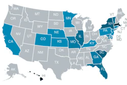 FBT-generated US map indicating states with currently proposed “Right to Repair” legislation.