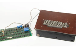 This photo provided by RR Auction shows a vintage Apple computer built in the 1970s and signed by company co-founder Steve Wozniak.