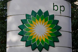 A logo of BP is seen at a gas station in London, on Nov. 1, 2022.