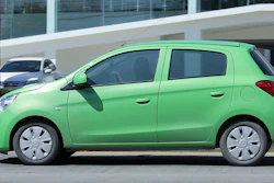 A Mitsubishi Mirage.