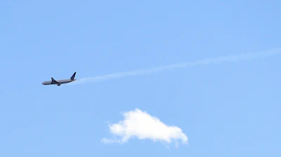 A United Airlines plane with smoke trailing from its right side is seen heading east towards Denver International Airport, Saturday, Feb. 20, 2021, in Broomfield, Colo.
