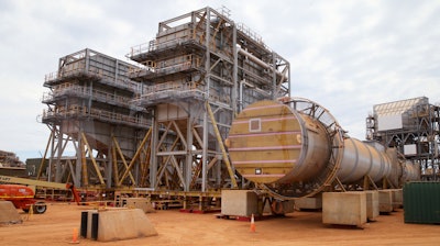 A Chevron LNG processing plant is under construction on Barrow Island, Western Australia, April 11, 2016.
