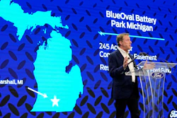 Ford Motor Co. Executive Chairman Bill Ford announces the automaker's new BlueOval Battery Park, Feb. 13, 2023, in Romulus, Mich.