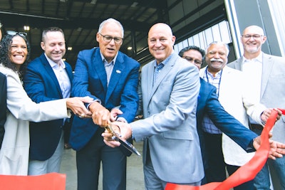 Ferndale Campus opening event (from left to right) Gina Stark, John LaGourgue, Governor Jay Inslee, William Trainer, Farid Ahmad, Satpal Sidhu, Mark Hope