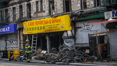 In June 2023, a fire started at this e-bike shop in New York City and spread to upper floors of the building.