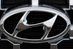The Hyundai company logo is displayed Sunday, Sept. 12, 2021, in Littleton, Colo.
