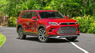 This photo provided by Toyota shows the 2024 Grand Highlander three-row SUV. It has an upscale cabin with plenty of room for passengers and cargo.