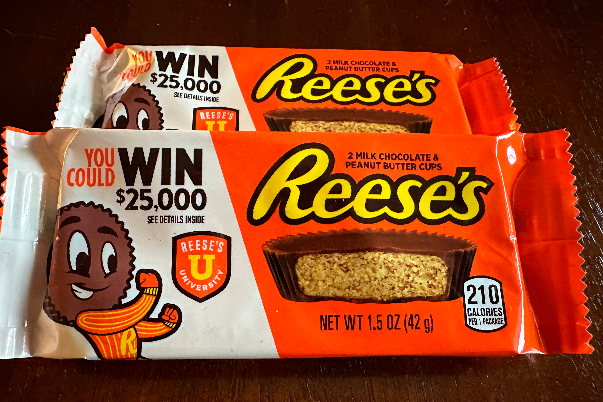 Two packages of Reese's peanut butter cups in Ann Arbor, Mich., Oct. 13, 2023.