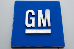 The General Motors logo is seen, Jan. 27, 2020, in Hamtramck, Mich.
