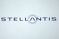 A Stellantis logo is shown at the North American International Auto Show in Detroit, Sept. 13, 2023.
