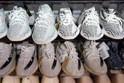 Yeezy shoes made by Adidas are displayed at Laced Up, a sneaker resale store, in Paramus, N.J., on Oct. 25, 2022.