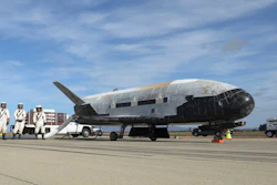 This undated photo provided by the U.S. Air Force shows an X-37B Orbital Test Vehicle at NASA's Kennedy Space Center in Florida.