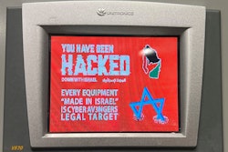 This photo provided by the Municipal Water Authority of Aliquippa shows the screen of a Unitronics device that was hacked in Aliquippa, Pa., on Saturday, Nov. 25, 2023. The hacked device was in a pumping booster station owned by the Municipal Water Authority of Aliquippa. An electronic calling card left by the hackers suggests they picked their target because it uses components made by an Israeli company.